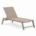Verstellbare Sonnenliege 195 x 65 x 96 cm PVC-beschichtetes Polyestergewebe Aluminiumlegierung rechteckig Taupe