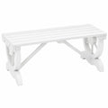 Gartenbank ohne Rückenlehne 120 x 38 x 45 cm massives Tannenholz rechteckig Weiß