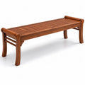 Gartenbank 3-Sitzer 153 x 47 x 46 cm Akazien-Massivholz rechteckig ohne Rückenlehne Teakbraun